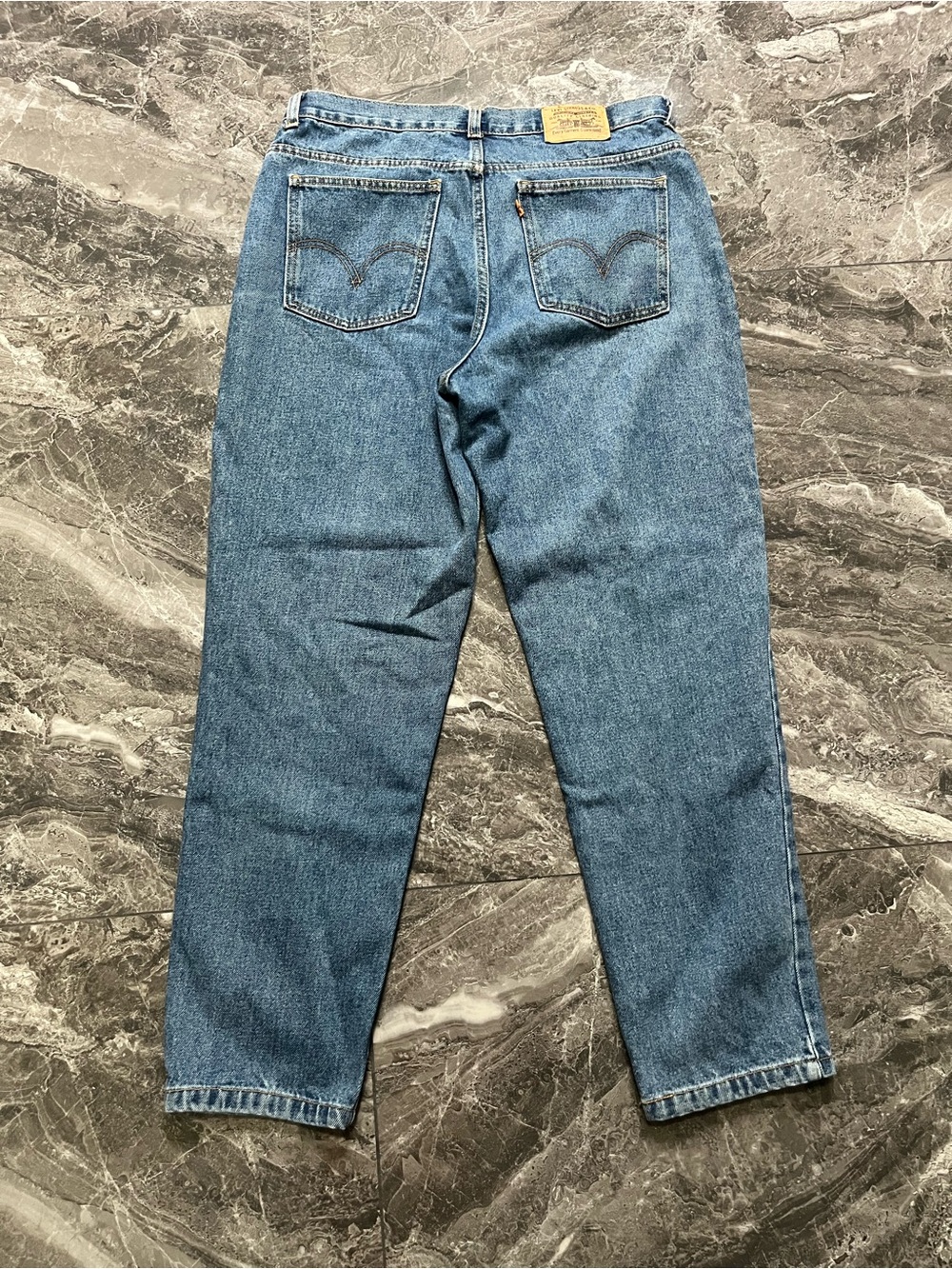 Vintage Levis 596 Orange Tab Jeans Womens High Rise Relaxed Tapered Size 16 00s